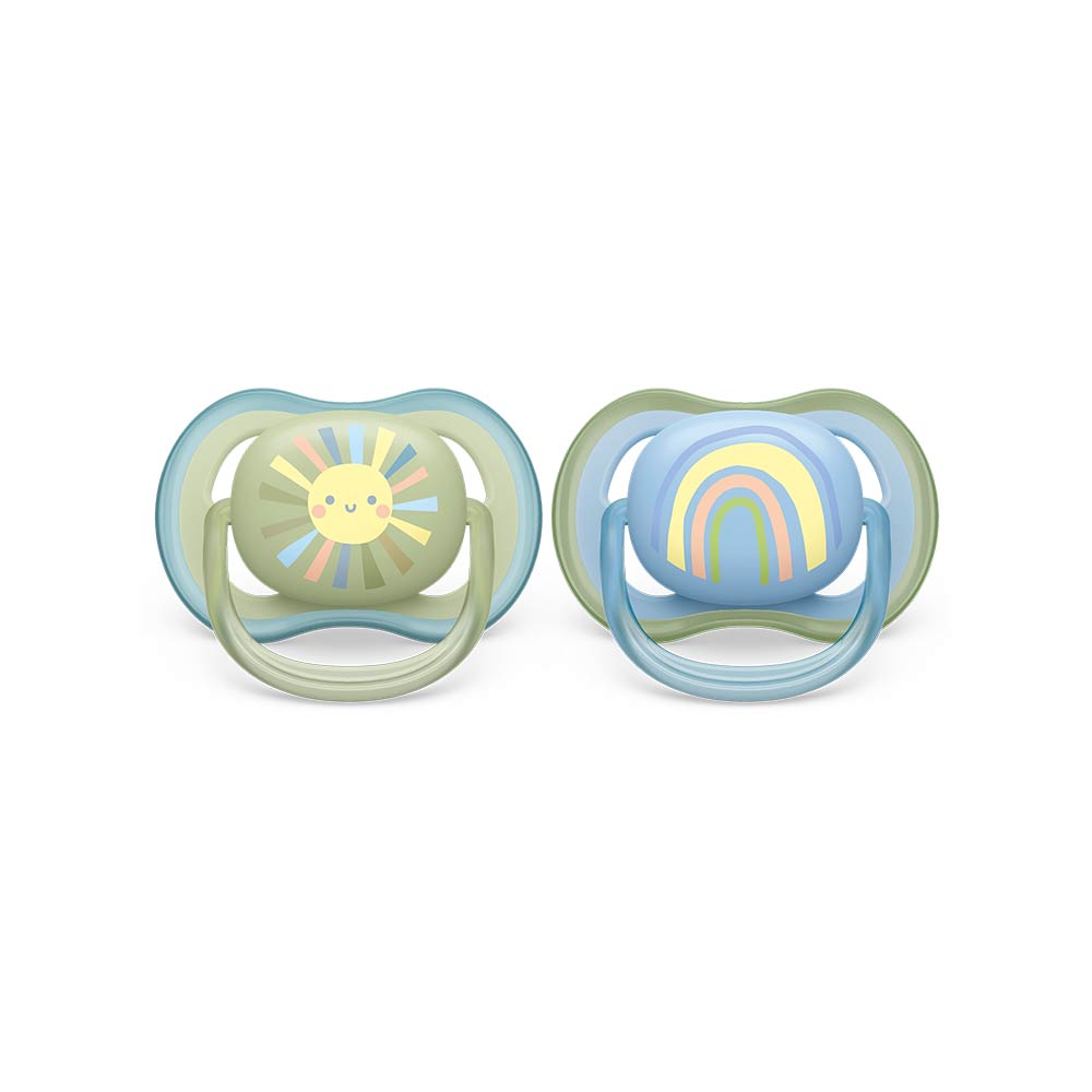 Philips Avent Ultra Air Silicone Pacifier Mama/Boat 2 Pack-SCF080/01- 0-6m