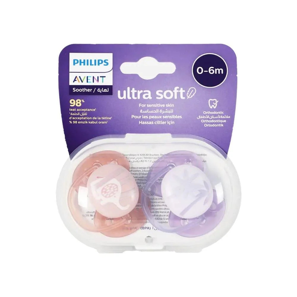 Philips Avent Ultra Soft Pacifier 0-6 Months SCF091/09  2-Pack