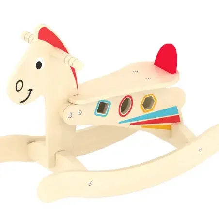 Acool Toys 2-in-1 Wooden Horse Rocker with Shaper Sorter AC7383 Age- 18 Months & Above