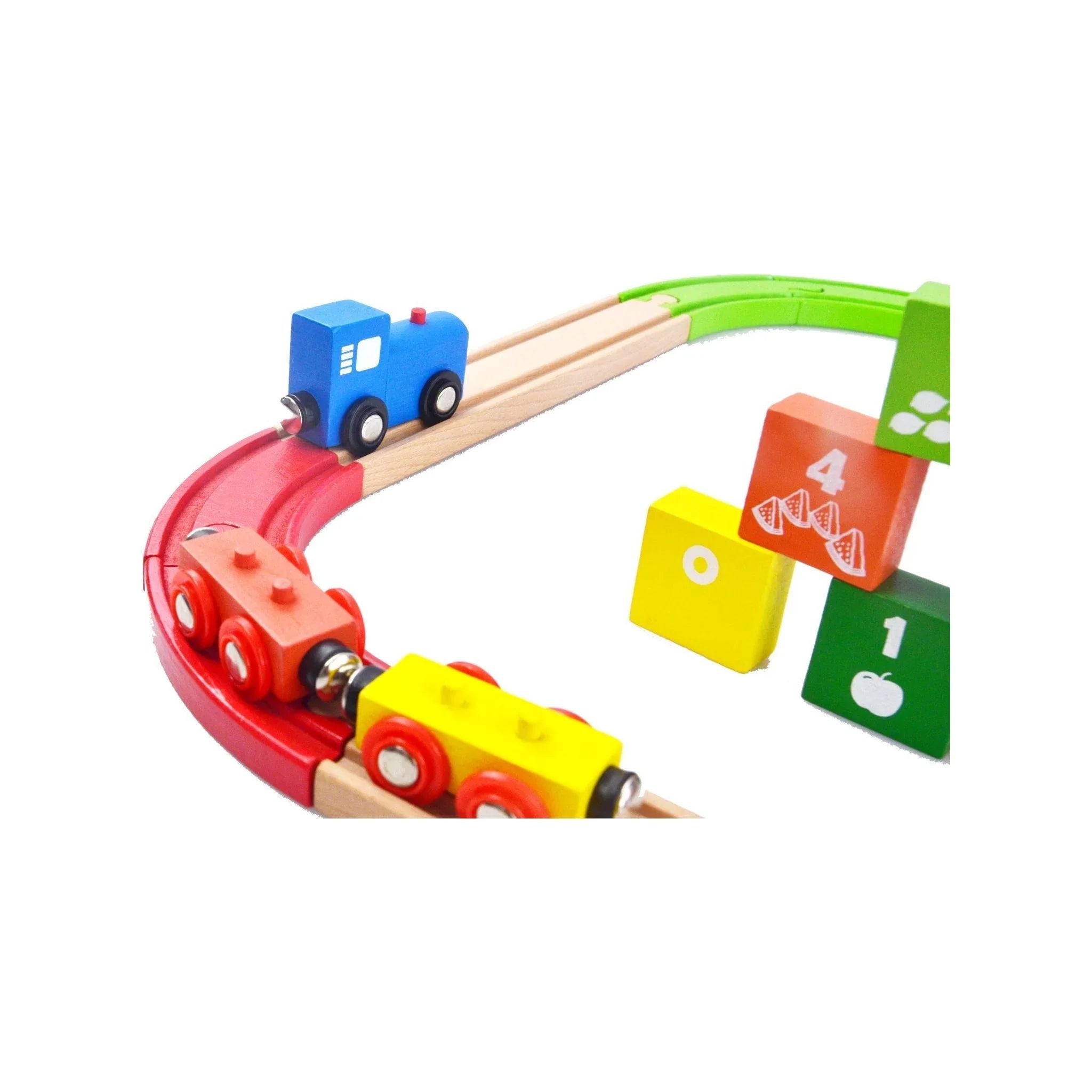 Acool Toys Build It, Blocks 2--Pieces Wooden Train Set With Colorful ...
