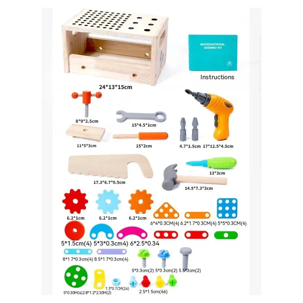 Acool Toys Construction Building Screw Toolbox Multicolor Age- 3 Years & Above