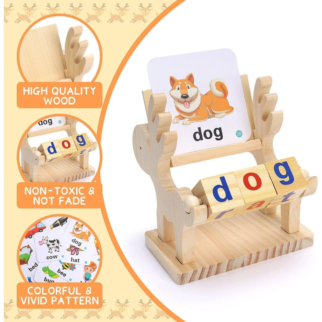 Acool Toys Rotating Spelling Game with Flash Cards Pack of 46 AC8146 Age- 3 Years & Above