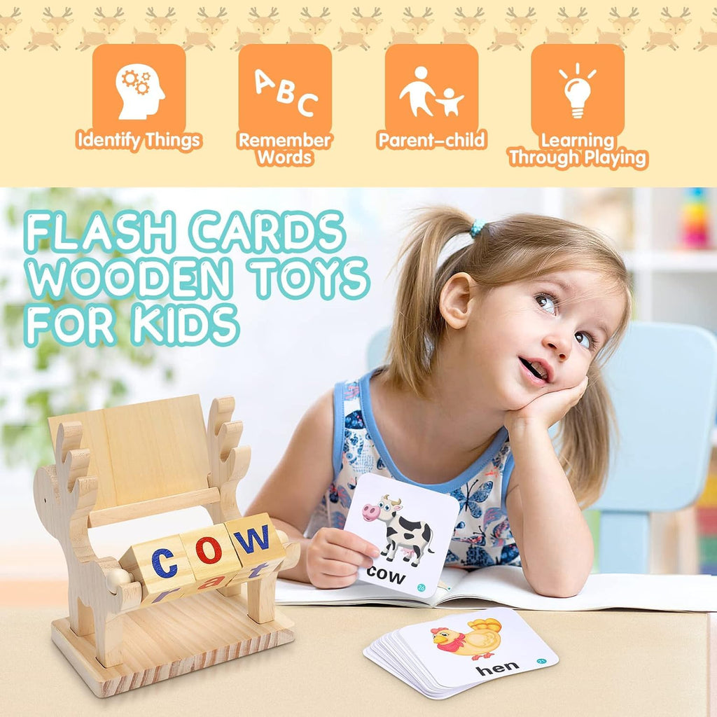 Acool Toys Rotating Spelling Game with Flash Cards Pack of 46 AC8146 Age- 3 Years & Above