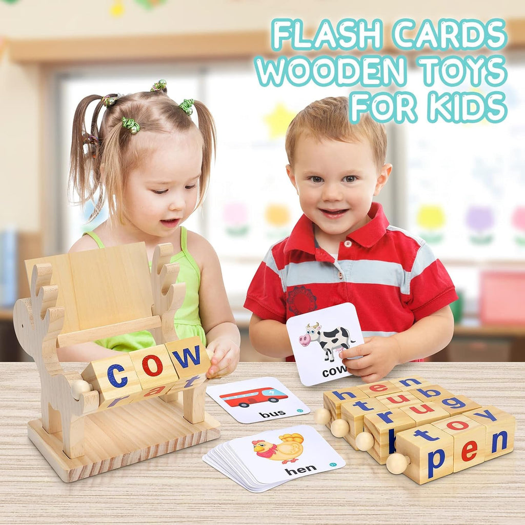 Acool Toys Rotating Spelling Game with Flash Cards Pack of 46 AC8146 Age- 3 Years & Above
