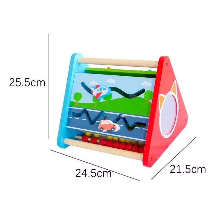 Acool Toys Wooden 5-In-1 Multi-Functional Triangle Game Box Multicolor Age- 18 Months & Above
