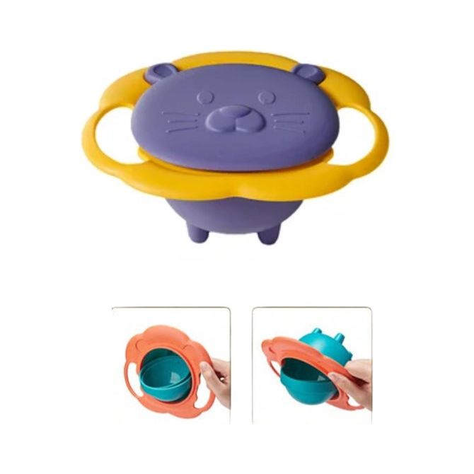 Akaa 360 Non Spill Baby Bowl Purple/Orange Age- 18 Months & Above