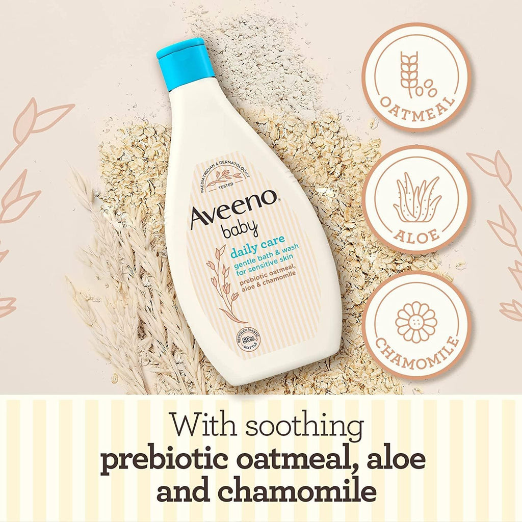 Aveeno Baby Baby Gentle Bath and Wash, White, 400 ml Age- Newborn & Above