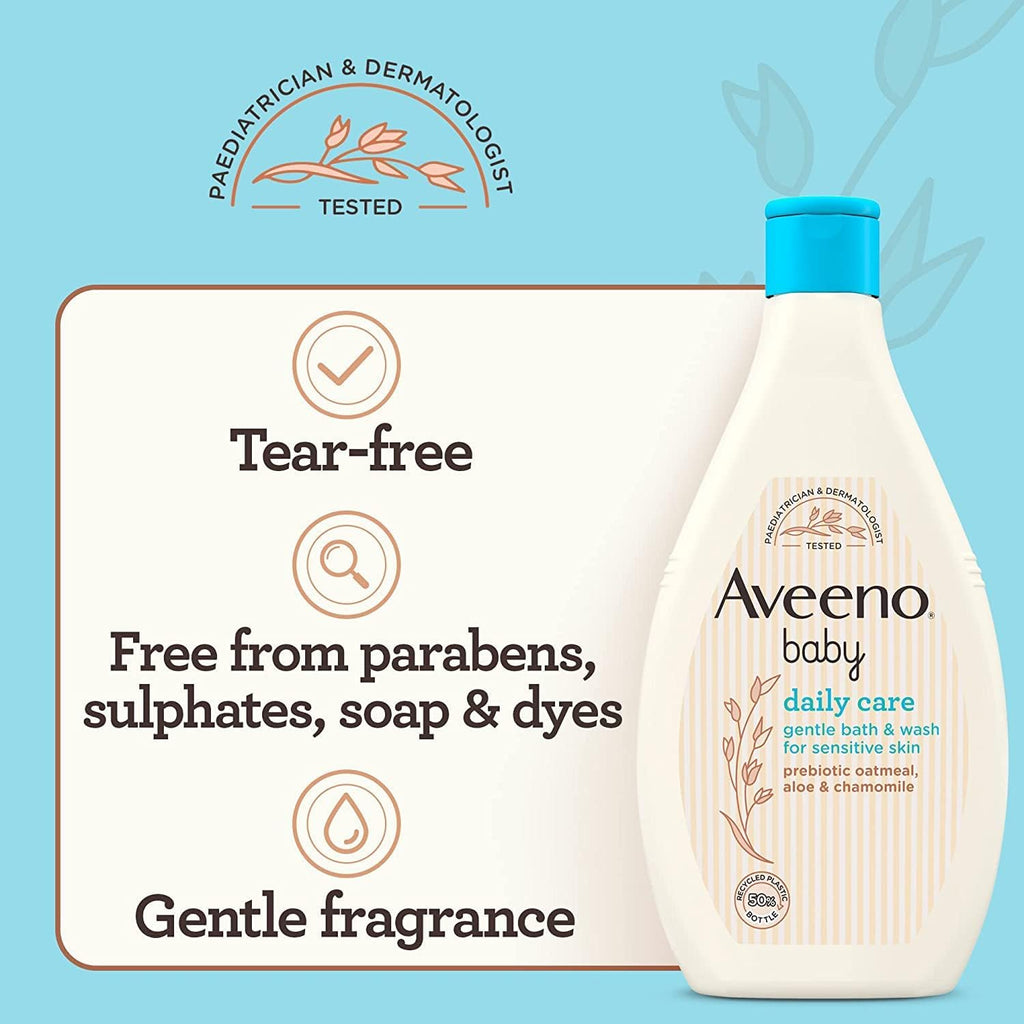Aveeno Baby Baby Gentle Bath and Wash, White, 400 ml Age- Newborn & Above