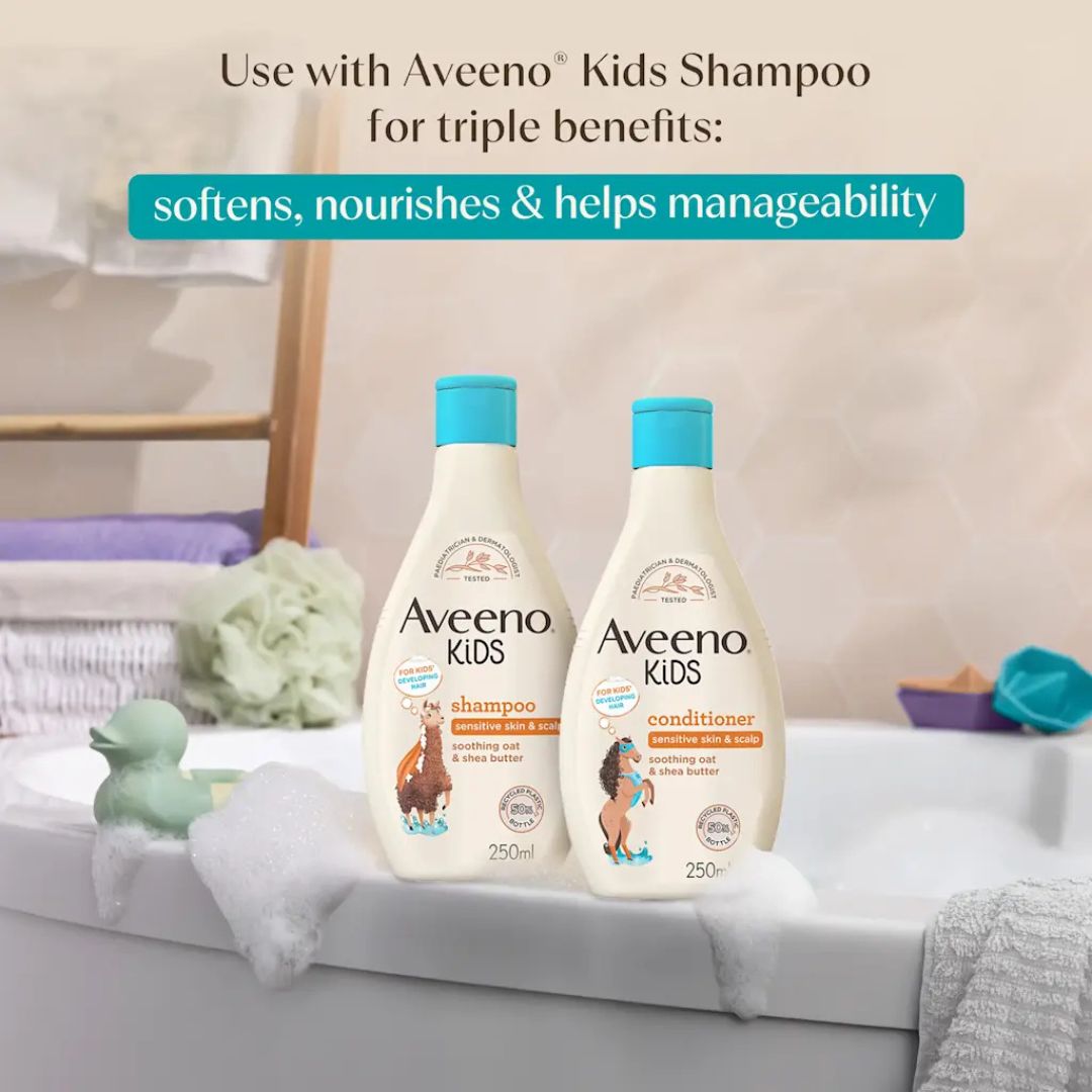Aveeno Kids Conditioner with Soothing Oats & Shea Butter 250 Ml Age- 3 Years & Above