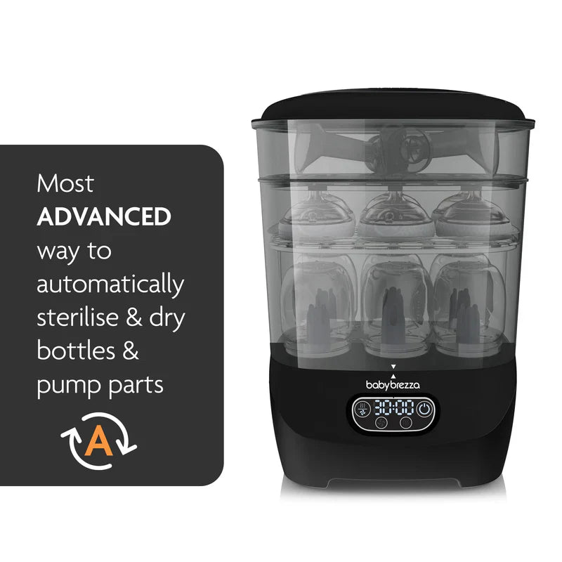 Baby Brezza One Step Advanced Baby Bottle Sterilizer and Dryer Black Age- Newborn & Above
