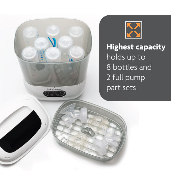 Baby Brezza One Step Advanced Baby Bottle Sterilizer and Dryer White/Grey Age- Newborn & Above