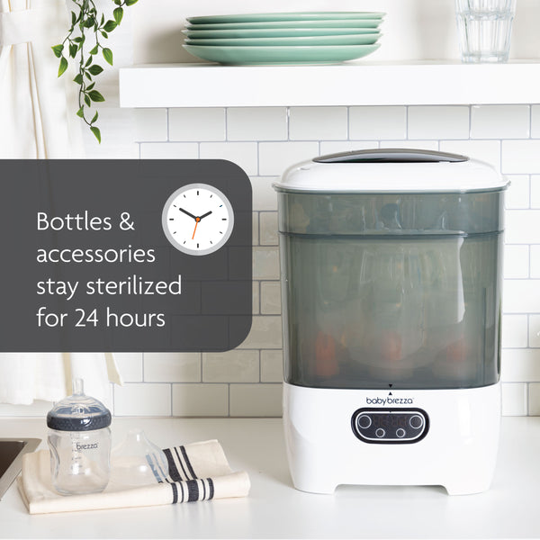Baby Brezza One Step Advanced Baby Bottle Sterilizer and Dryer White/Grey Age- Newborn & Above