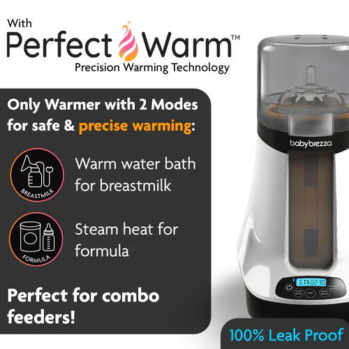 Baby Brezza Safe + Smart Bottle Warmer White/Grey Age Newborn & Above