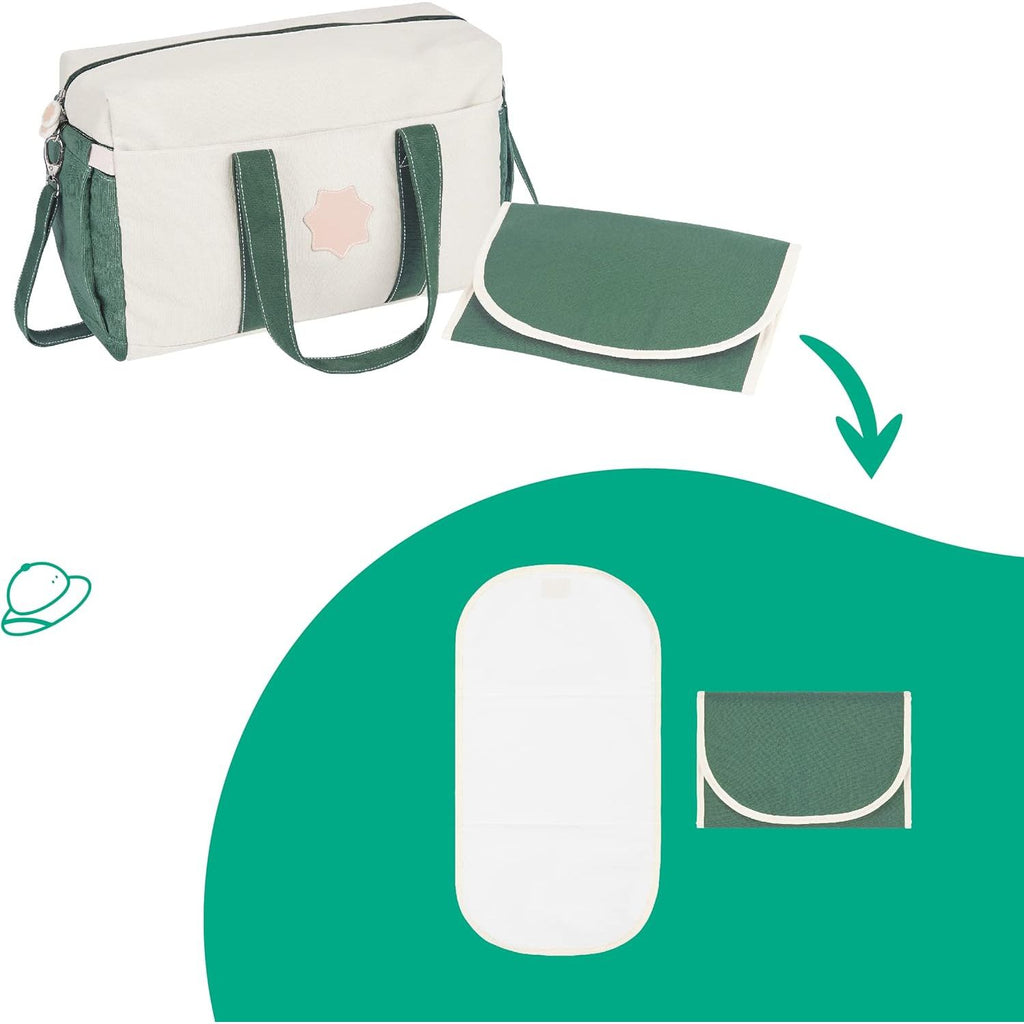 Badabulle Bowling Baby Changing Diaper Bag with Changing Mat, Pram Clips 
 Safari B043034