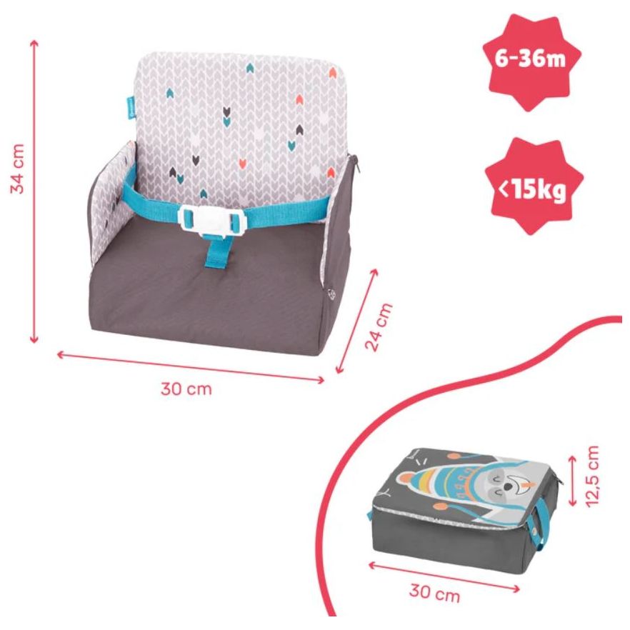 Badabulle Yummy Travel 2-in-1 Booster Seat & Backpack Age- 6 Months to 36 Months (Holds upto 15 Kg)