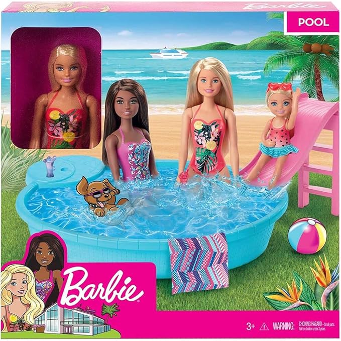 Barbie Doll & Pool Set Multicolor Age- 3 Years & Above