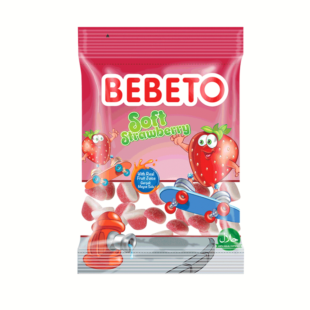 Bebeto Gummy Candy Soft Strawberry 18G  Age- 3 Years & Above