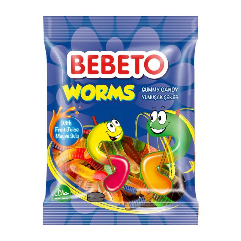 Bebeto Gummy Candy Worms 80G