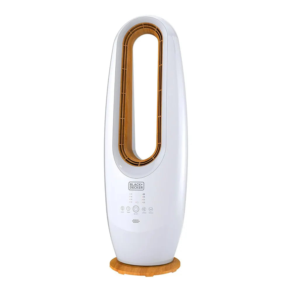 Black & Decker 2-in-1 LED Ring Bladeless Fan FBL85-B5 White 85cm White & Gold
