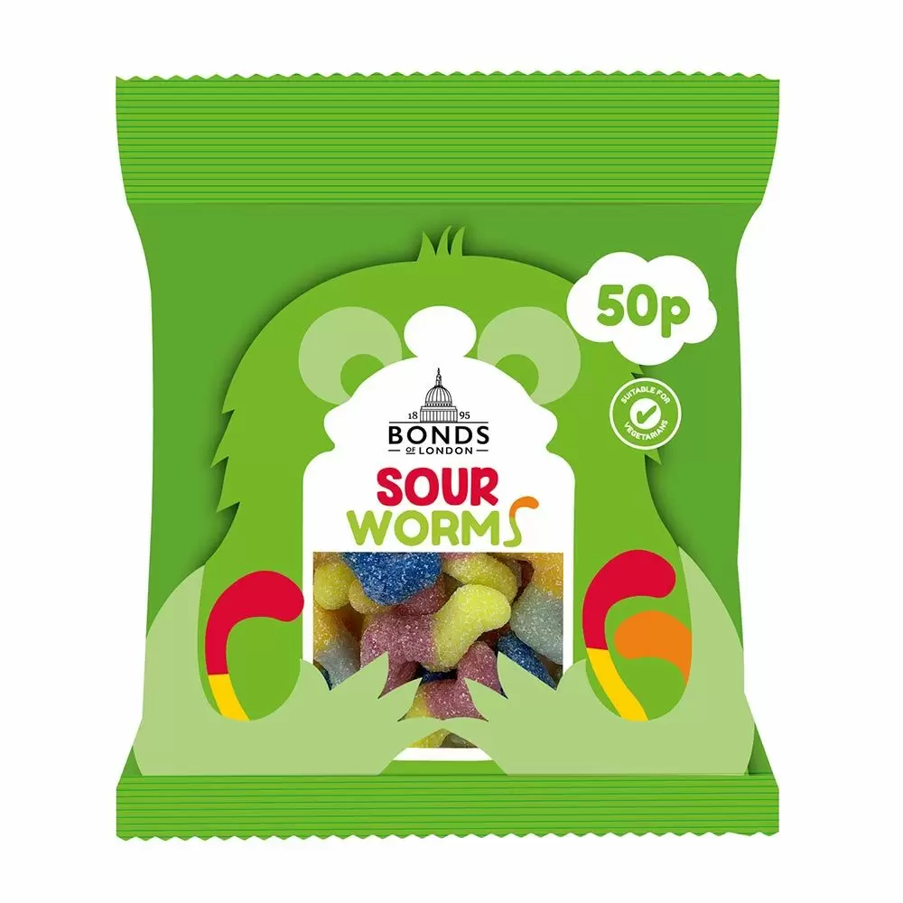 Bond Kids Sour Worms 50 Grams Age- 3 Years & Above