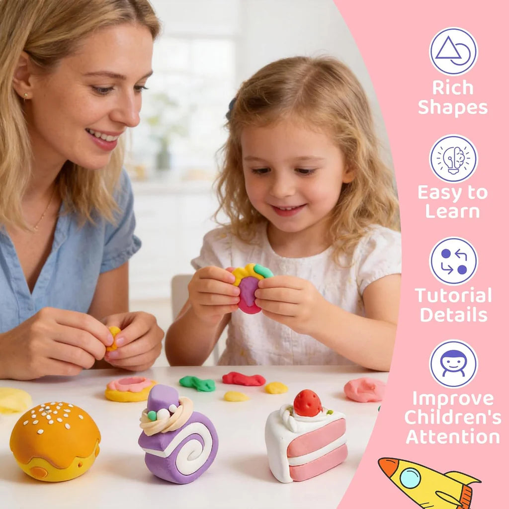 Both Idea Kids Desert Modeling Clay Play Set – 4 Color DIY Dough Kit with Car Mold Age- 3 Years & Above