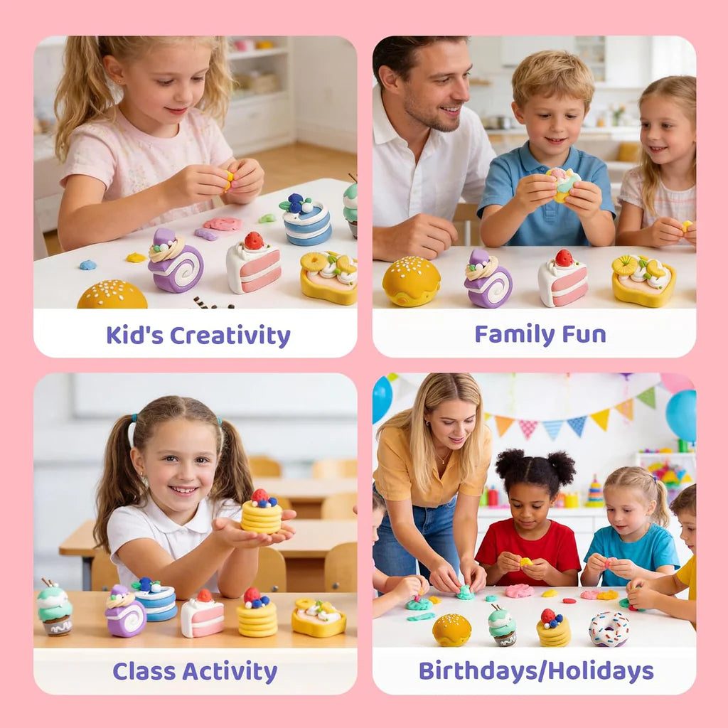 Both Idea Kids Desert Modeling Clay Play Set – 4 Color DIY Dough Kit with Car Mold Age- 3 Years & Above
