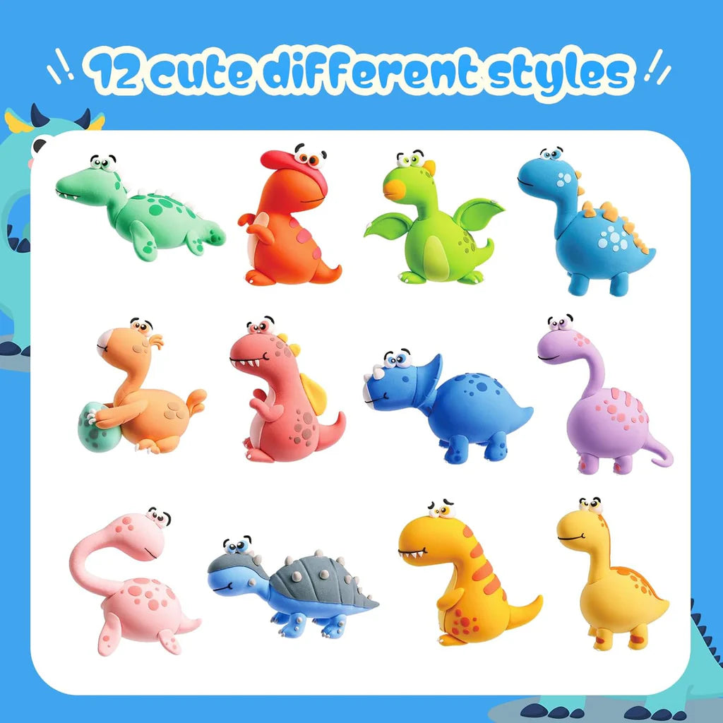 Both Idea Kids Dinosaur Modeling Clay Play Set – 4 Color DIY Dough Kit with Car Mold Age- 3 Years & Above