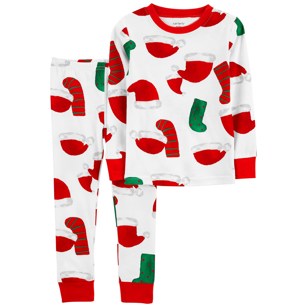 Carter's Infants 2-Piece Christmas T-shirt & Pyjama Set White/Red 1O114910