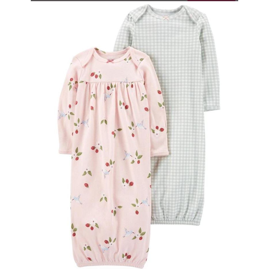 Carter's Infants Girls 2-Pack Cherry Gingham Themed Sleeper