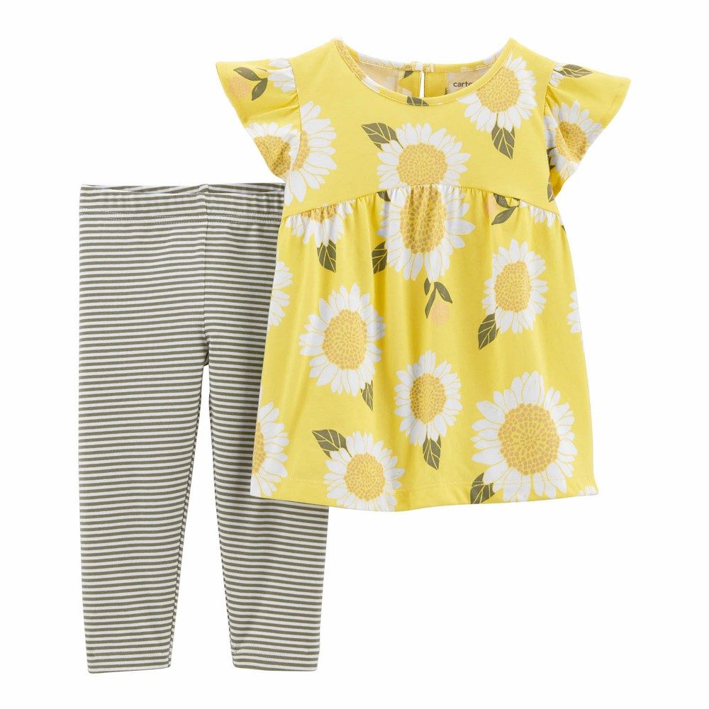 Carter's Infants Girls 2-Piece Sunflower Tee & Legging Set Yellow/Multicolor 1N086110