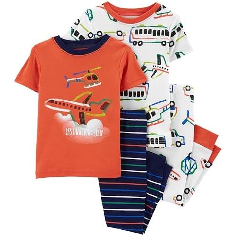 Carters Infant Boys 4-Piece Helicopter 100% Snug Fit Cotton PJs Multicolor 1N001110