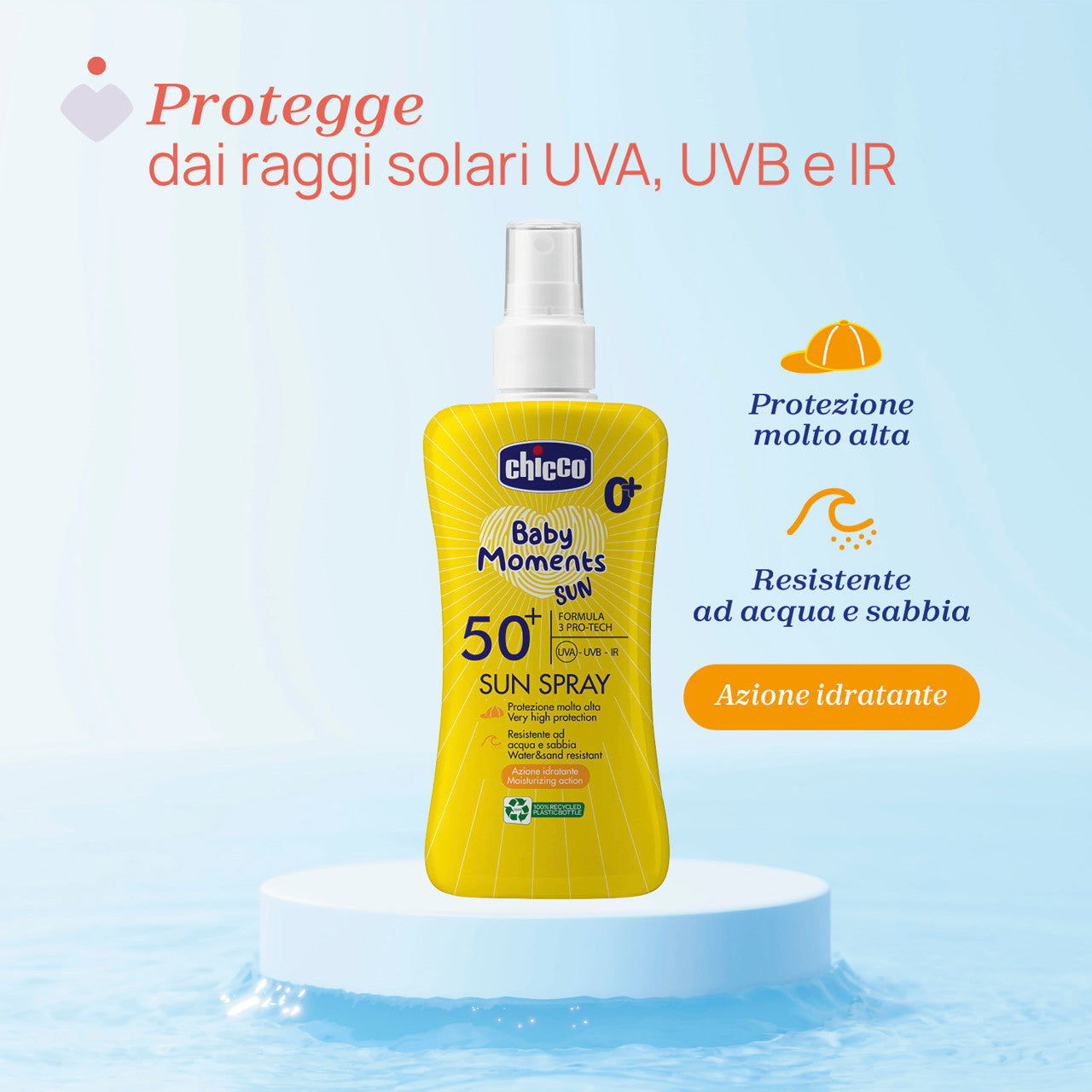 Chicco Baby Moments Sun SPF 50+ Sunscreen Spray 150 ML  Age- Newborn & Above