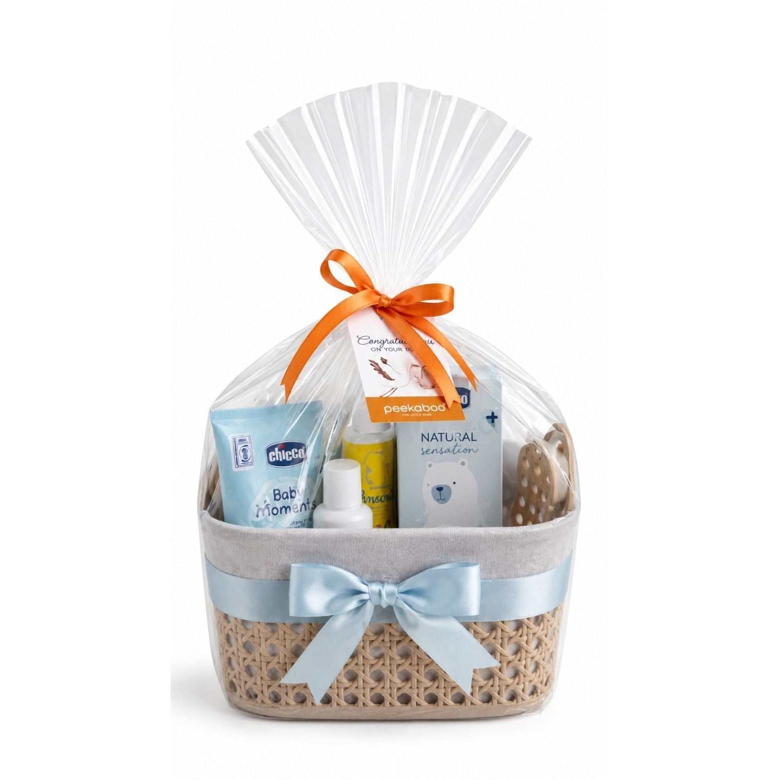 Chicco Congratulations on Your Baby Gift Basket – Newborn Baby Care Essentials Gift Set with Body Wash, Perfumed Water, Massage Oil, Nappy Cream & Body Lotion Set of 5  Age- Newborn & Above