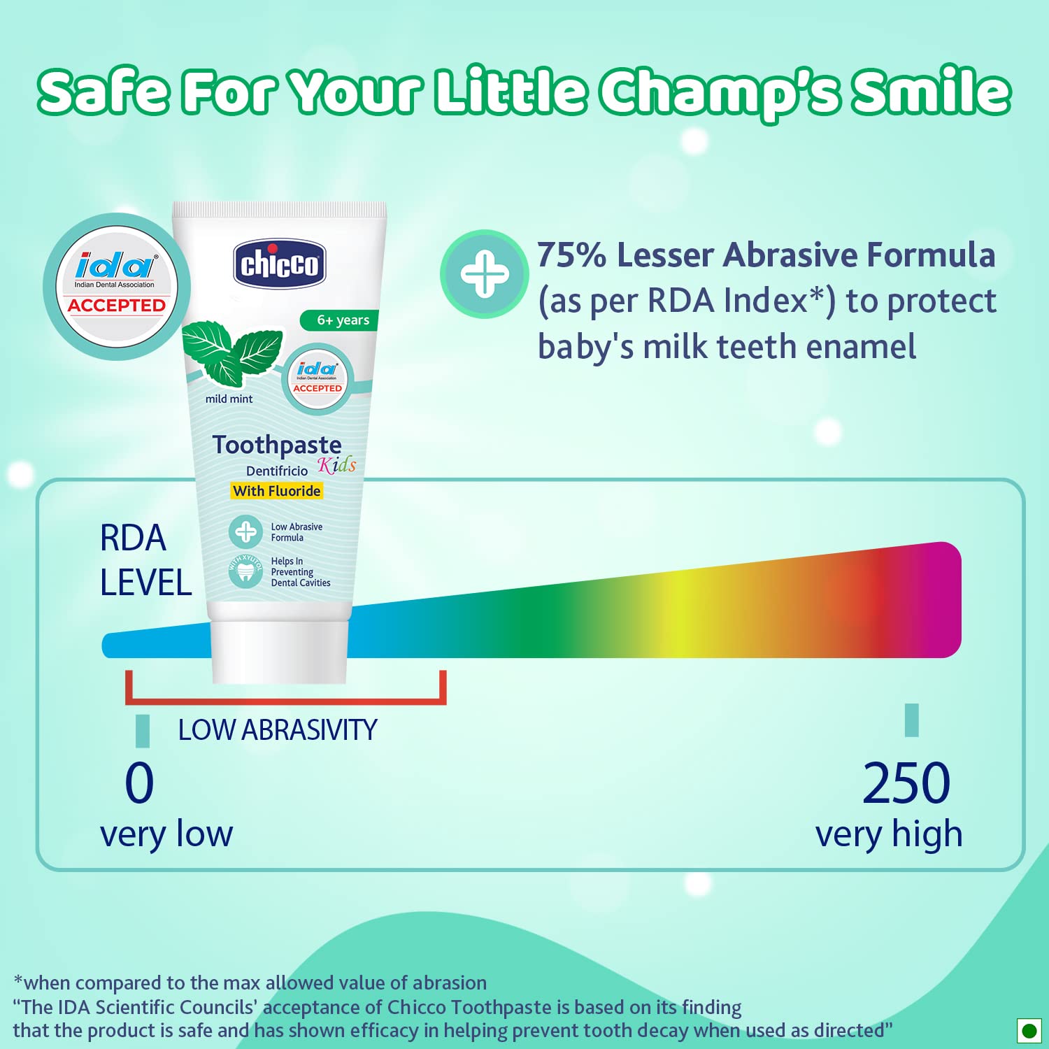 Chicco Mild Mint Toothpaste 50 ml Age- 6 Years & Above..