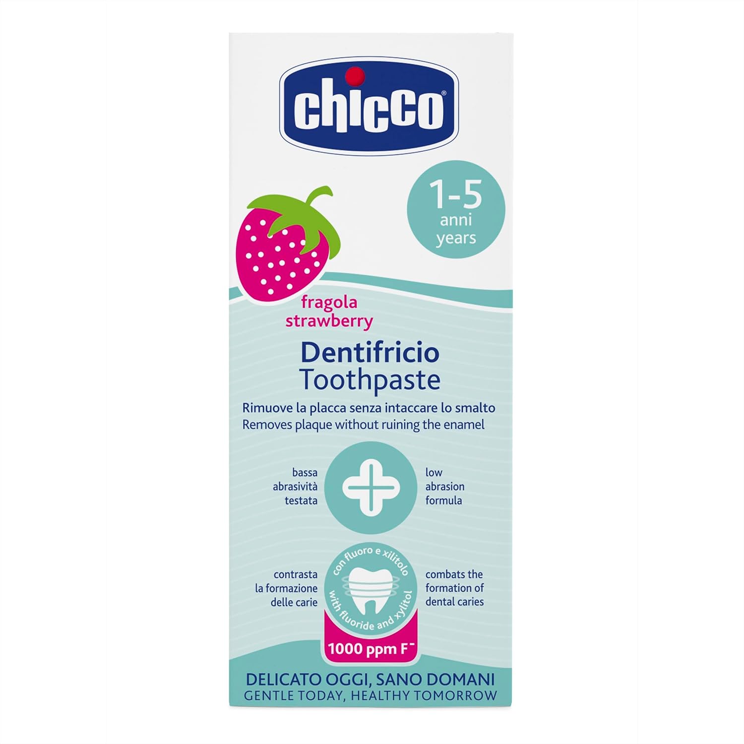 Chicco Strawberry Toothpaste with Fluoride 50ml 1-5y Age- Newborn & Above