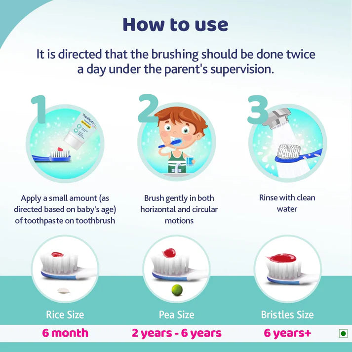 Chicco Strawberry Toothpaste with Fluoride 50ml 1-5y Age- Newborn & Above