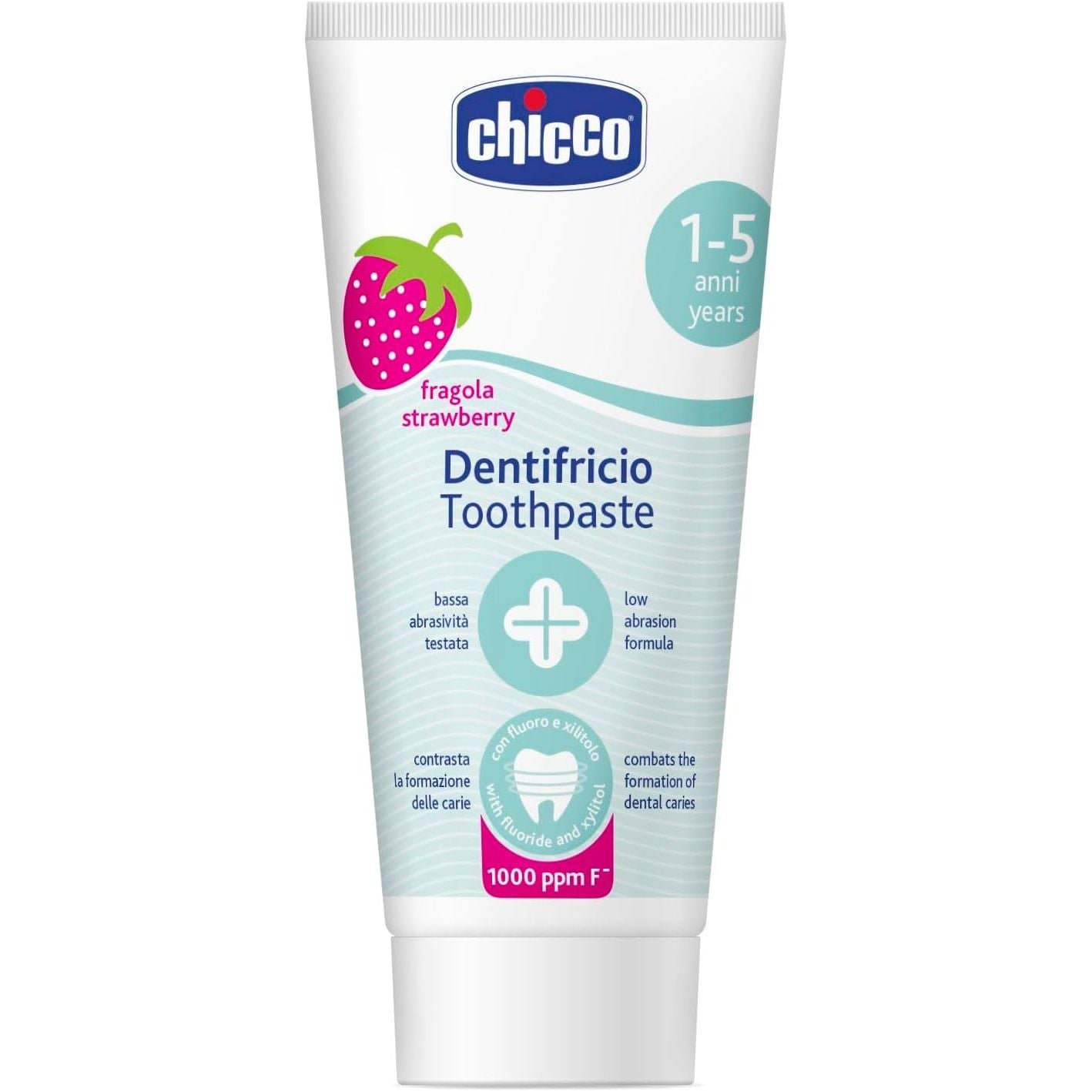 Chicco Strawberry Toothpaste with Fluoride 50ml 1-5y Age- Newborn & Above