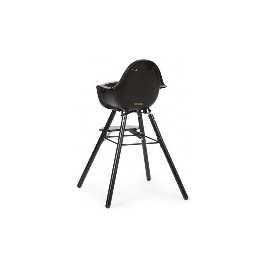 Childhome Evolu 2 Chair 2 in 1 + Bumper Black Black CHEVOCHBL Age- 6 Months up to 6 Years