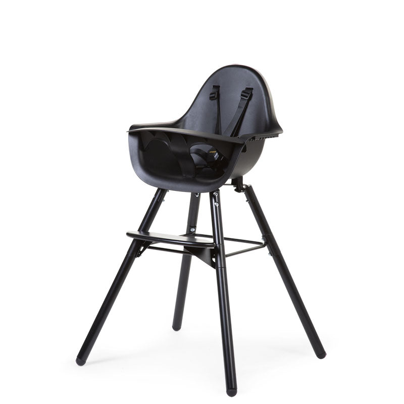 Childhome Evolu 2 Chair 2 in 1 + Bumper Black Black CHEVOCHBL Age- 6 Months up to 6 Years