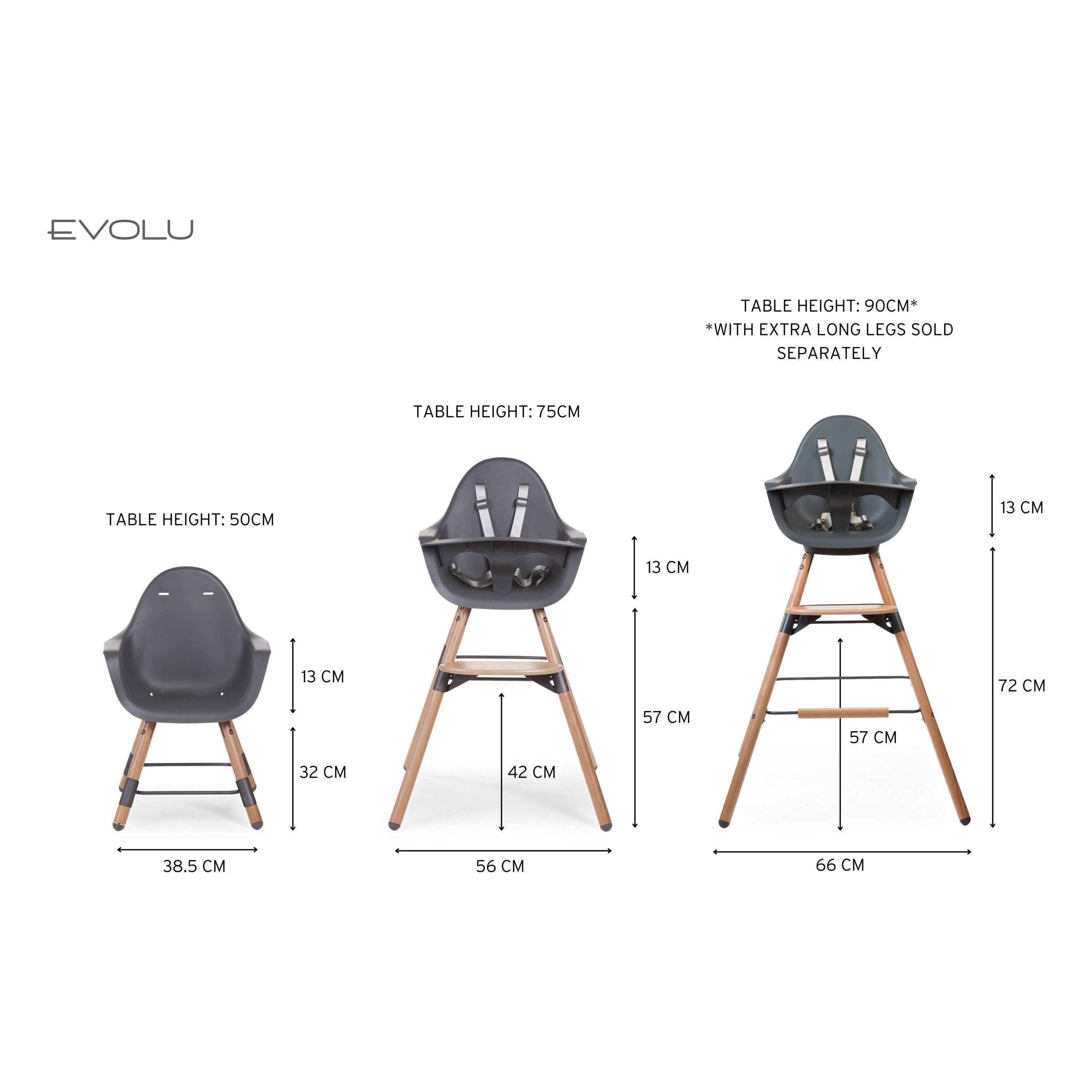 Childhome Evolu 2 Chair 2 in 1 + Bumper Natural Anthracite CHEVOCHNA Age- 6 Months up to 6 Years