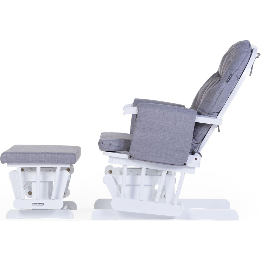 Childhome Gliding Chair With Footrest Grey GLCHRCG Age- Holds Up to 80kg