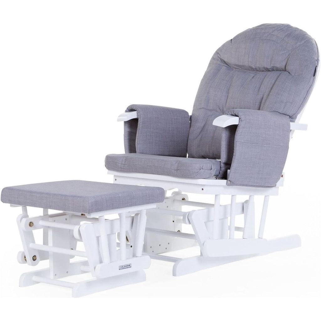 Childhome Gliding Chair With Footrest Grey GLCHRCG Age- Holds Up to 80kg