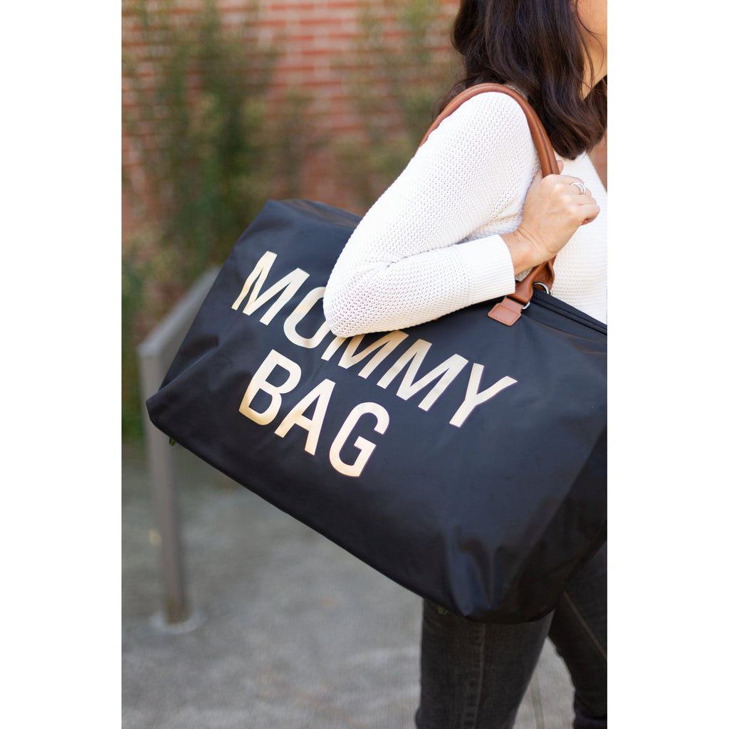 Childhome Mommy Bag Big Black Gold For Parents CWMBBBLGO