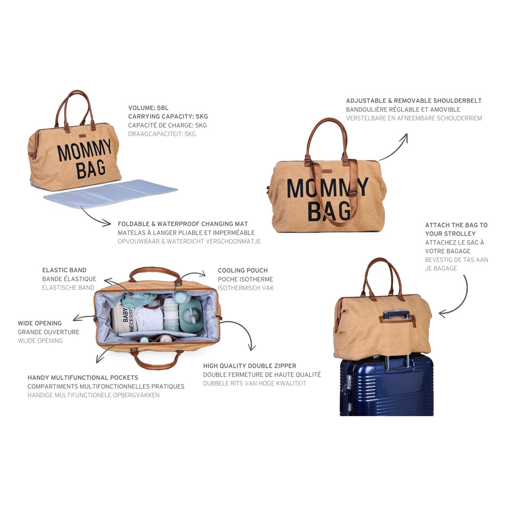 Childhome Mommy Bag Big Teddy Beige For Parents CWMBBT