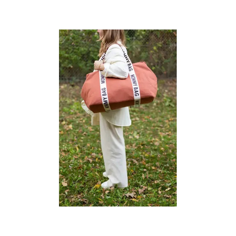 Childhome Mommy Bag Signature CanvasTerracotta For Parents CWMBBSCRU