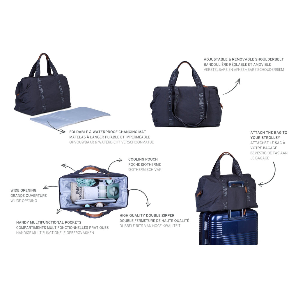 Childhome Mommy Bag Signature Urban Dark Grey For Parents CWMBBSUDG