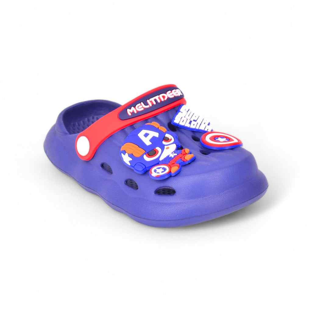 City Walk Sling Back Melittder Cute Cartoon Clogs Kids Footwear Navy Blue CHP359NV