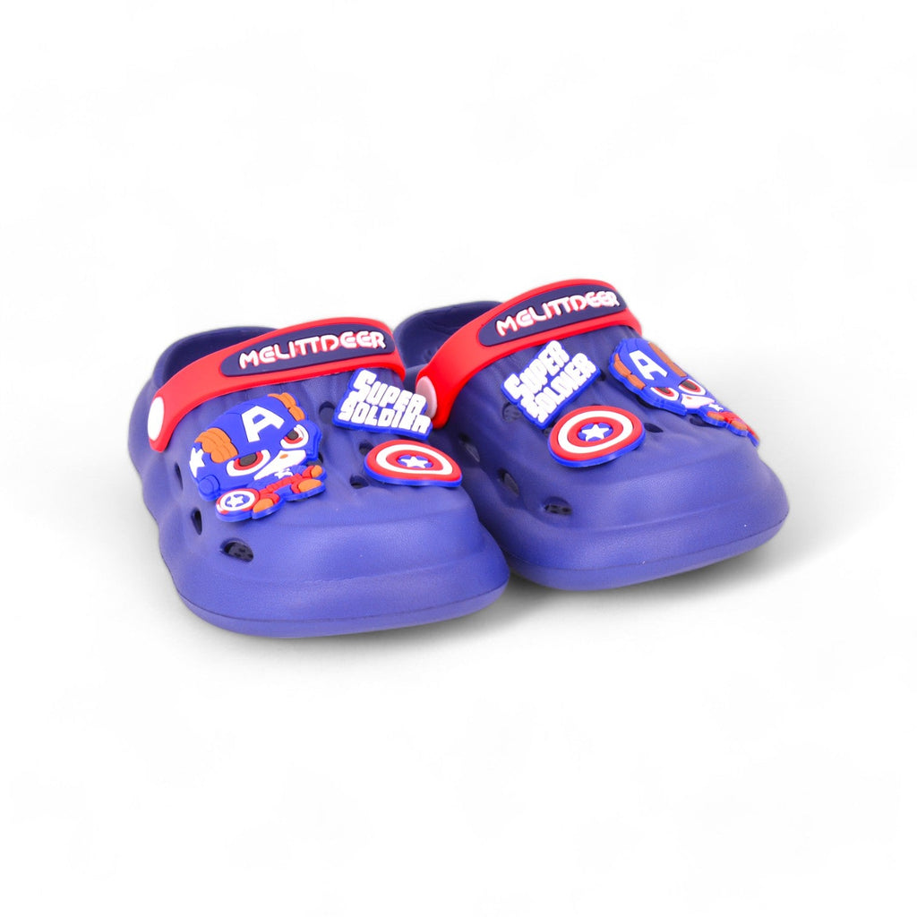 City Walk Sling Back Melittder Cute Cartoon Clogs Kids Footwear Navy Blue CHP359NV