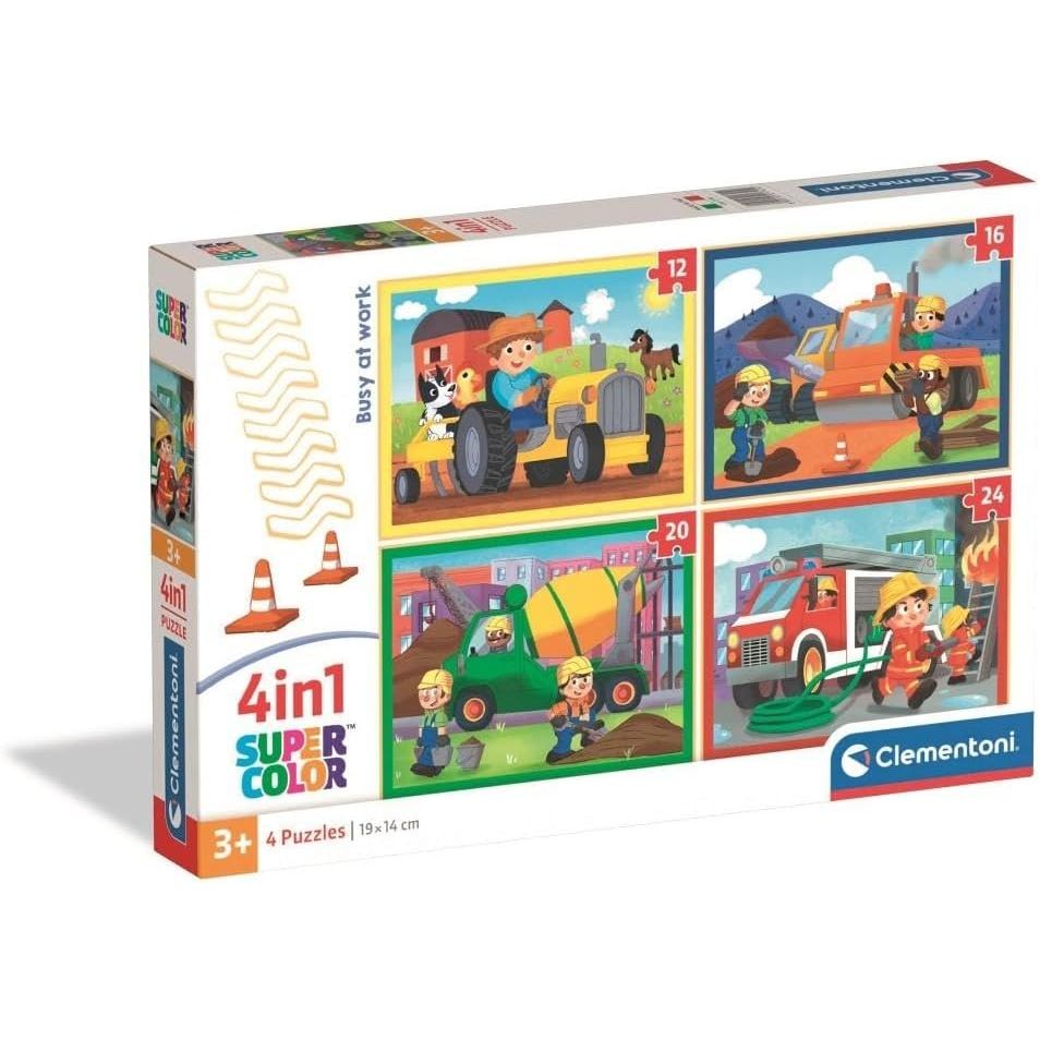 Clementoni 4-In-1 Kids Puzzle- Noli Busy At Work 2025 CL21741 Age- 3 Years & Above