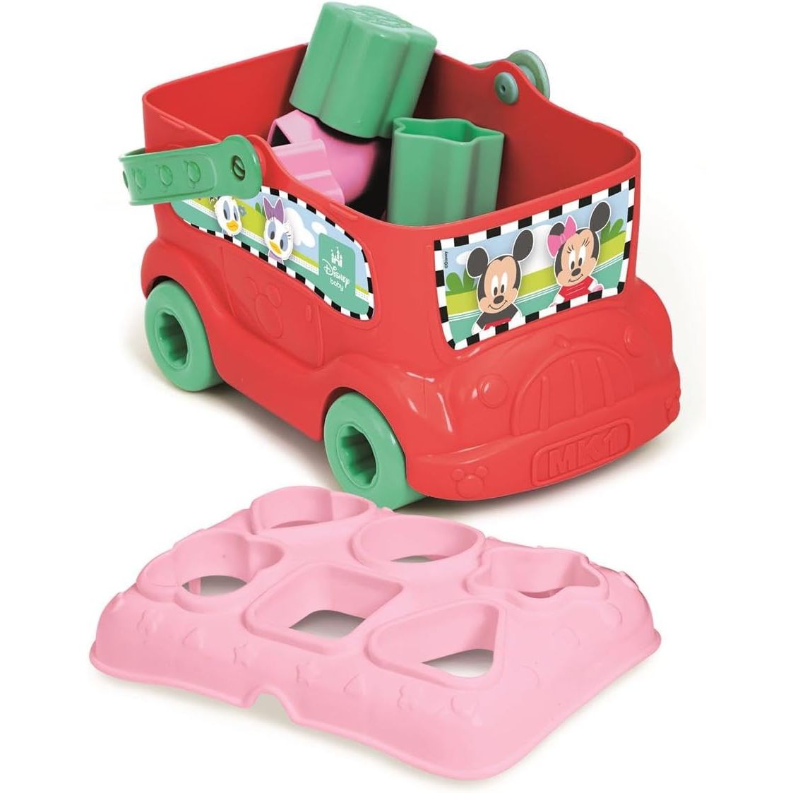 Clementoni Disney Minnie Mouse 2-In-1 Shape Sorter Bus 9 Colorful Insert Shapes CL14933 Age- 10 Months & Above